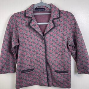 Komatsu Store Ginza Tokyo Women's Japanese Pink and Grey Floral Jacket